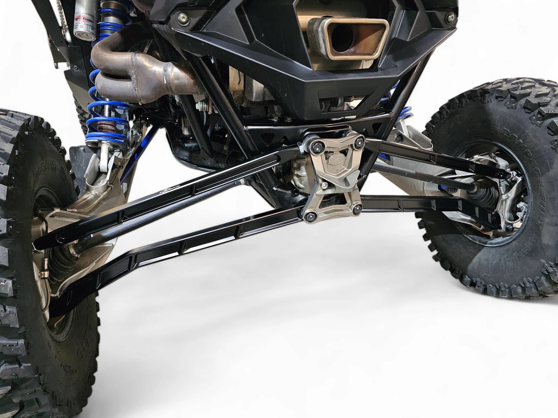 Elektric Offroad Billet Aluminum Black High Clearance Radius Rods Bars POLARIS PRO R PRO S TURBO R Mounted Side View