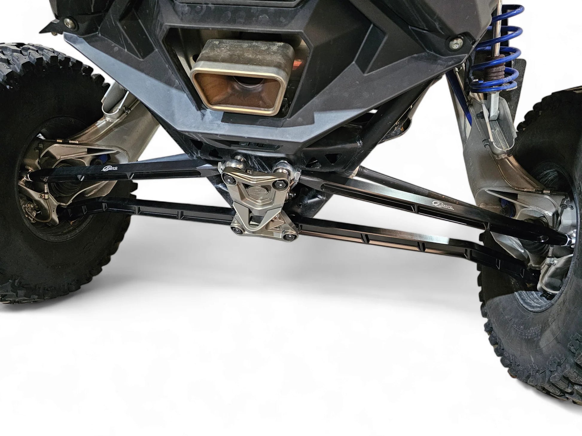 Elektric Offroad Billet Aluminum Black High Clearance Radius Rods Bars POLARIS PRO R PRO S TURBO R Mounted Top view