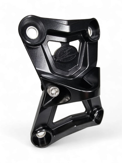 Elektric Offroad Polaris RZR TURBO R PRO R PRO S Billet Aluminum Radius Rod Plate Black W Tow Hook Side View