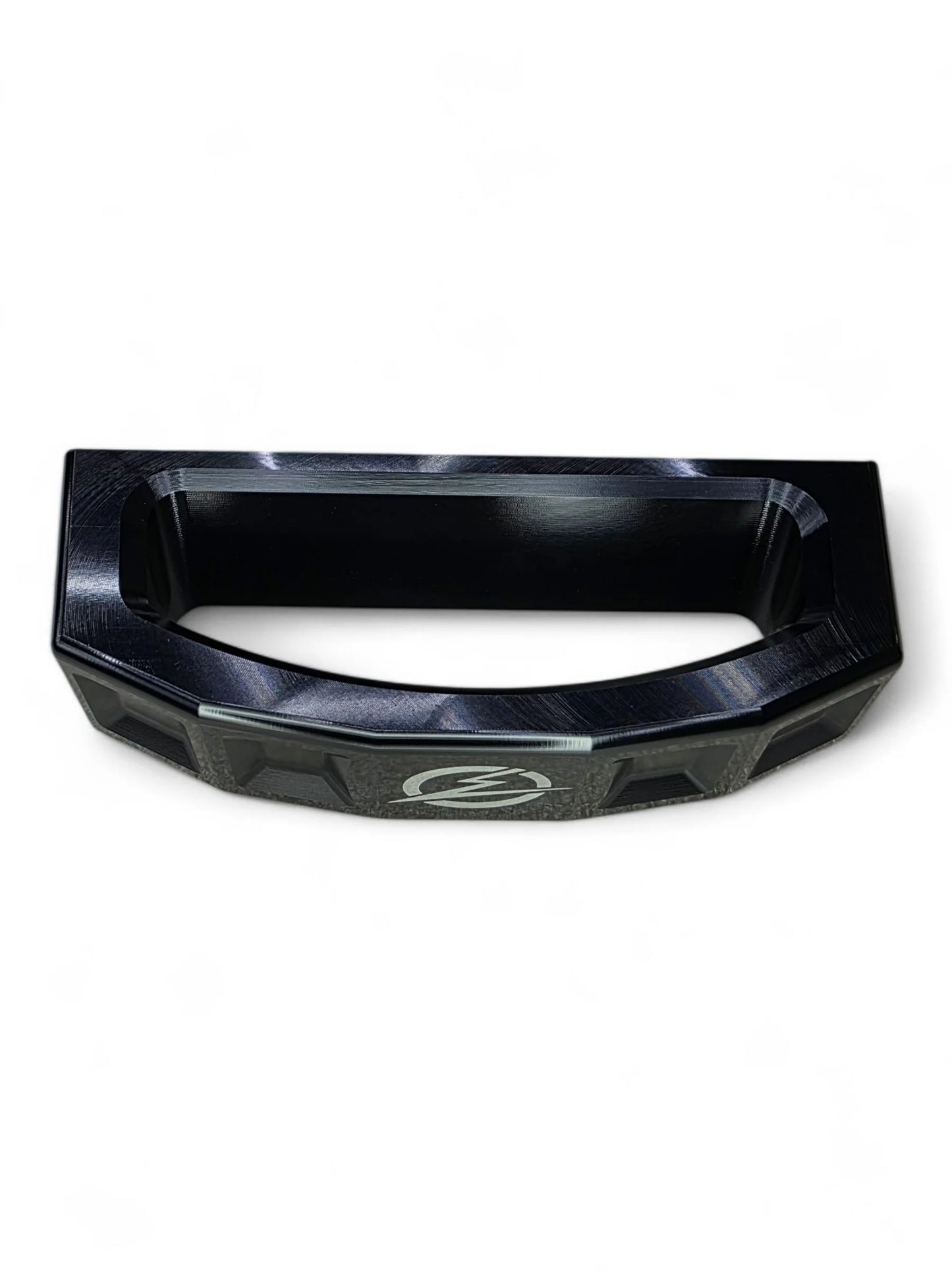 Black protective bumper on a white background
