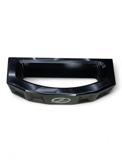 Black protective bumper on a white background