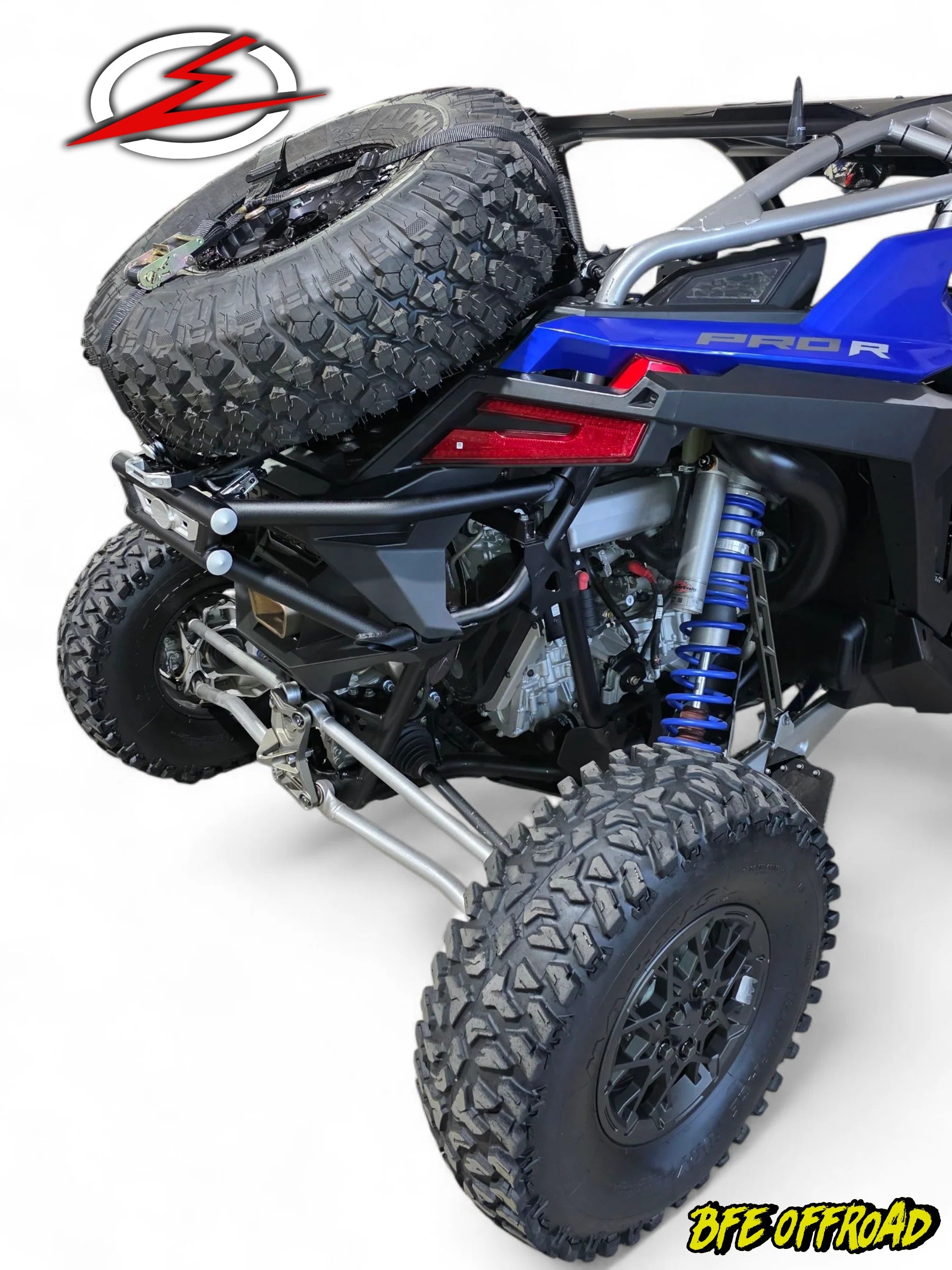 Polaris Pro R Rear Mount Radiator ELEKTRIC OFFROAD PRE-RUNNER AMP REAR BUMPER SPARE TIRE CARRIER RACK PO ...