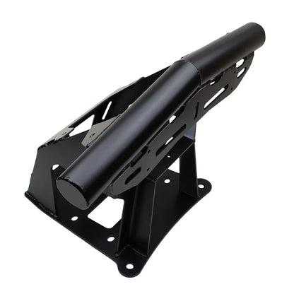 Black metal bracket on a white background