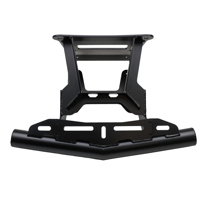 A black metal mounting bracket or frame component shown against a plain white background.
