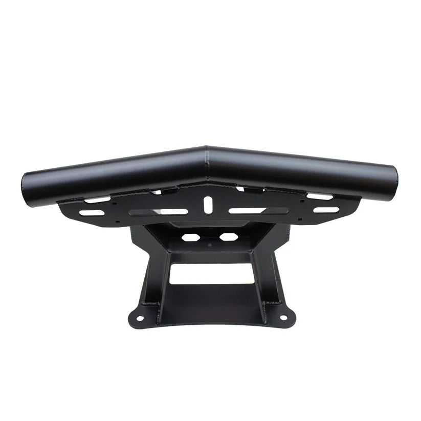 Black metal bracket on a white background