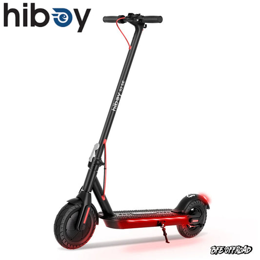 Black and red electric scooter with 'hiboy' branding on a white background