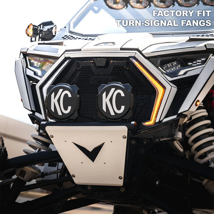 Front view of a vehicle with KC logo on a white background