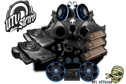 BFE Offroad vehicle Stereo system with logo and branding on a white background