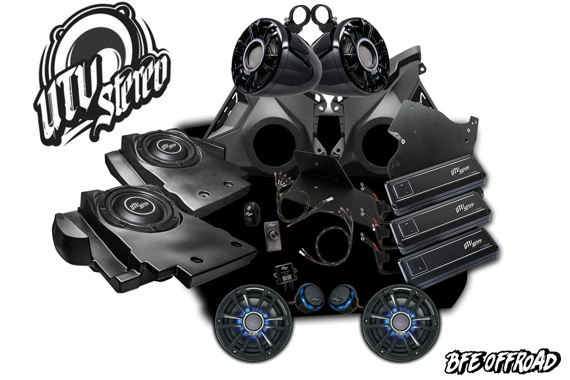 UTV Stereo 2024+ Can-Am Maverick R Stage 8 Signature Stereo Kit Speakers 2600W