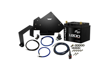 Battery and related components on a white background