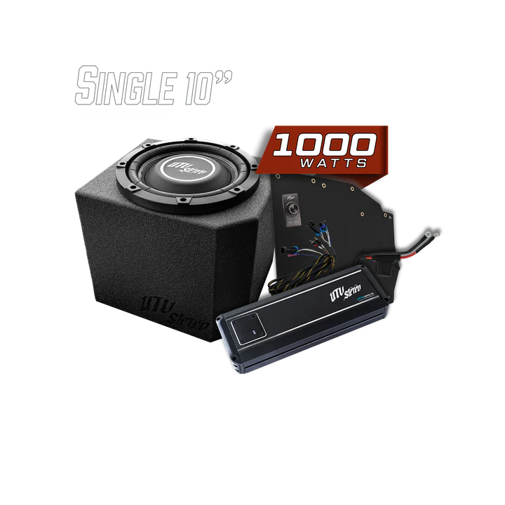SINGLE SUB KIT WITH AMP ON WHITE BACKGROUND