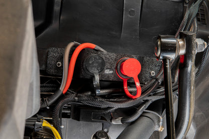 UTV Stereo Jump Post Remote Battery Terminal Kit " The Original" Can Am Maverick X3 All Models 2017+ Installed
