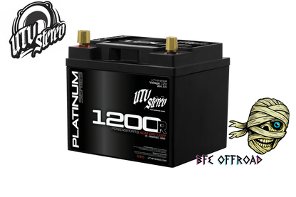 Black battery with 'BFE Offroad' branding on a white background