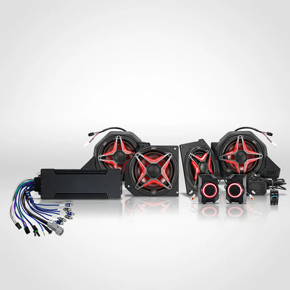 Computer cooling system with fans and power supply on a white background