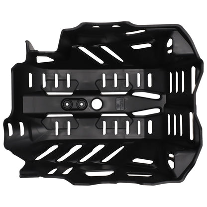 Black metal protective guard with cut-out design on a white background