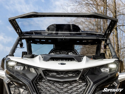 SuperATV MaxDrive Power Flip Windshield Can Am Maverick R / Max 2024+ Front open view