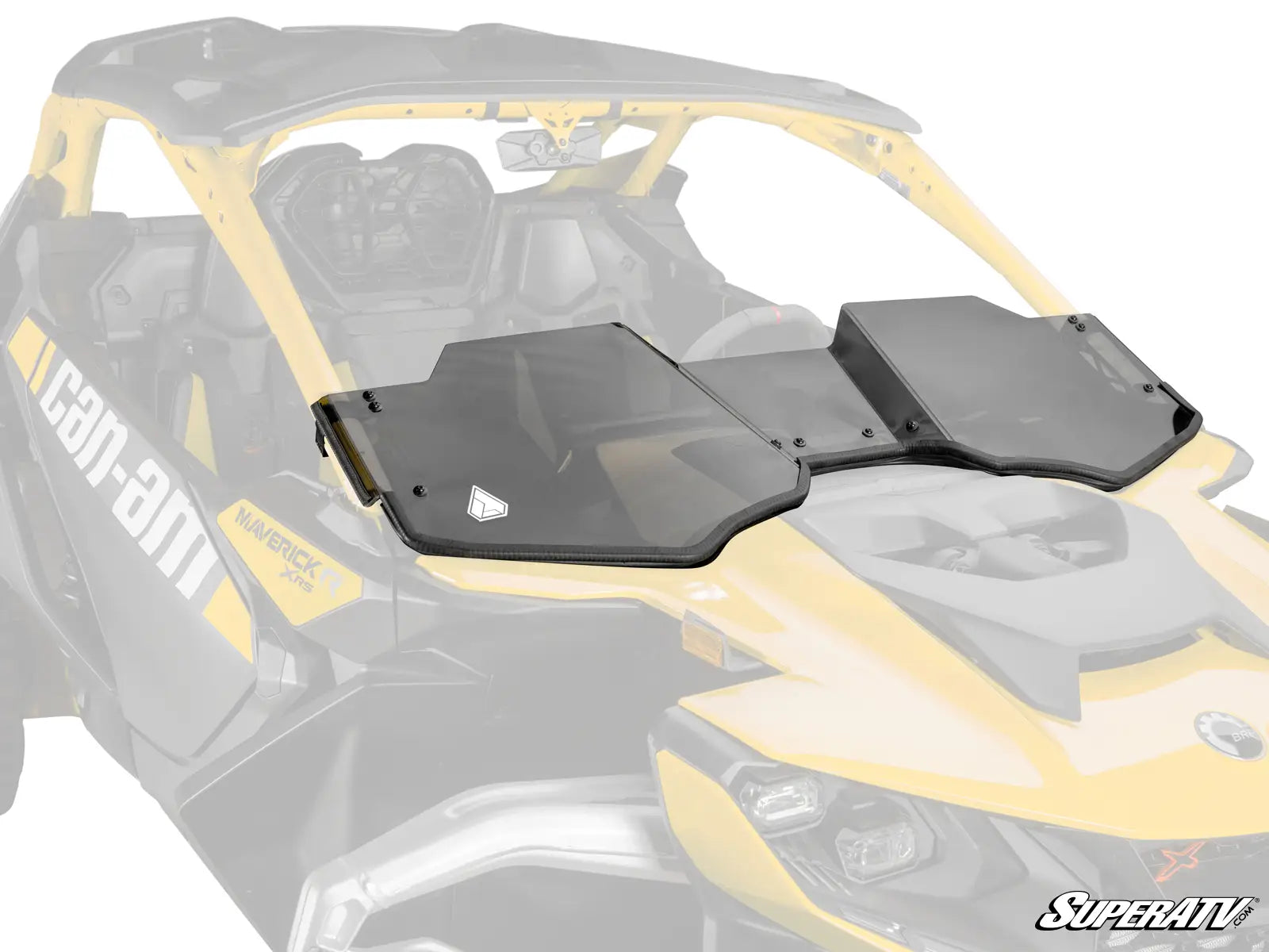 Black side panels on a Can-Am vehicle with SuperATV branding.