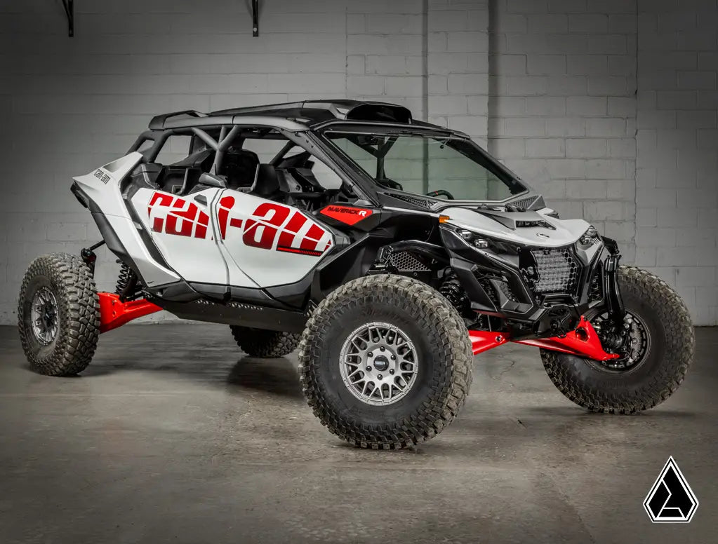 Off-road vehicle with 'CAN-AM' branding on a gray background