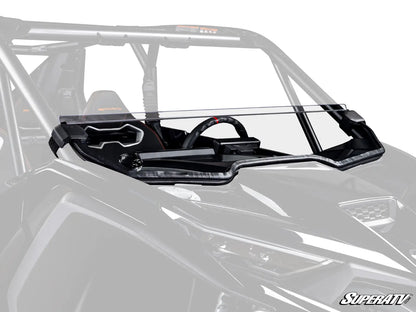 Clear windshield with black frame on a SuperATV vehicle