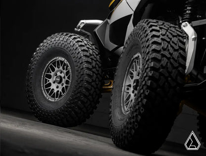 Assault hellfire wheels mounted on Maverick R 