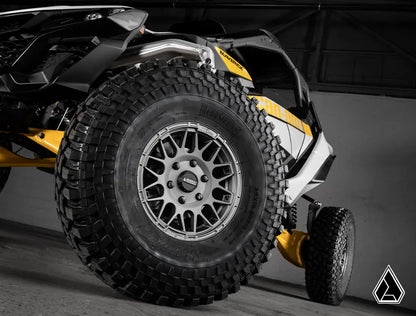 Assault hellfire wheels mounted on Maverick R 