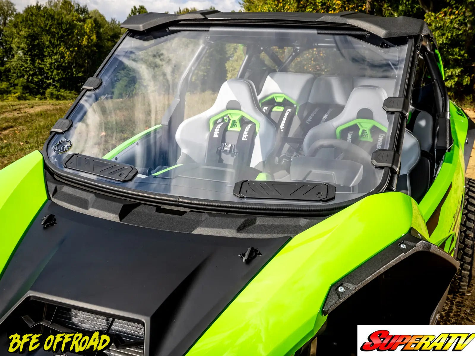 SuperATV Vented Front Windshield Kawasaki Teryx H2 4 / 5 2026+ Clear ...