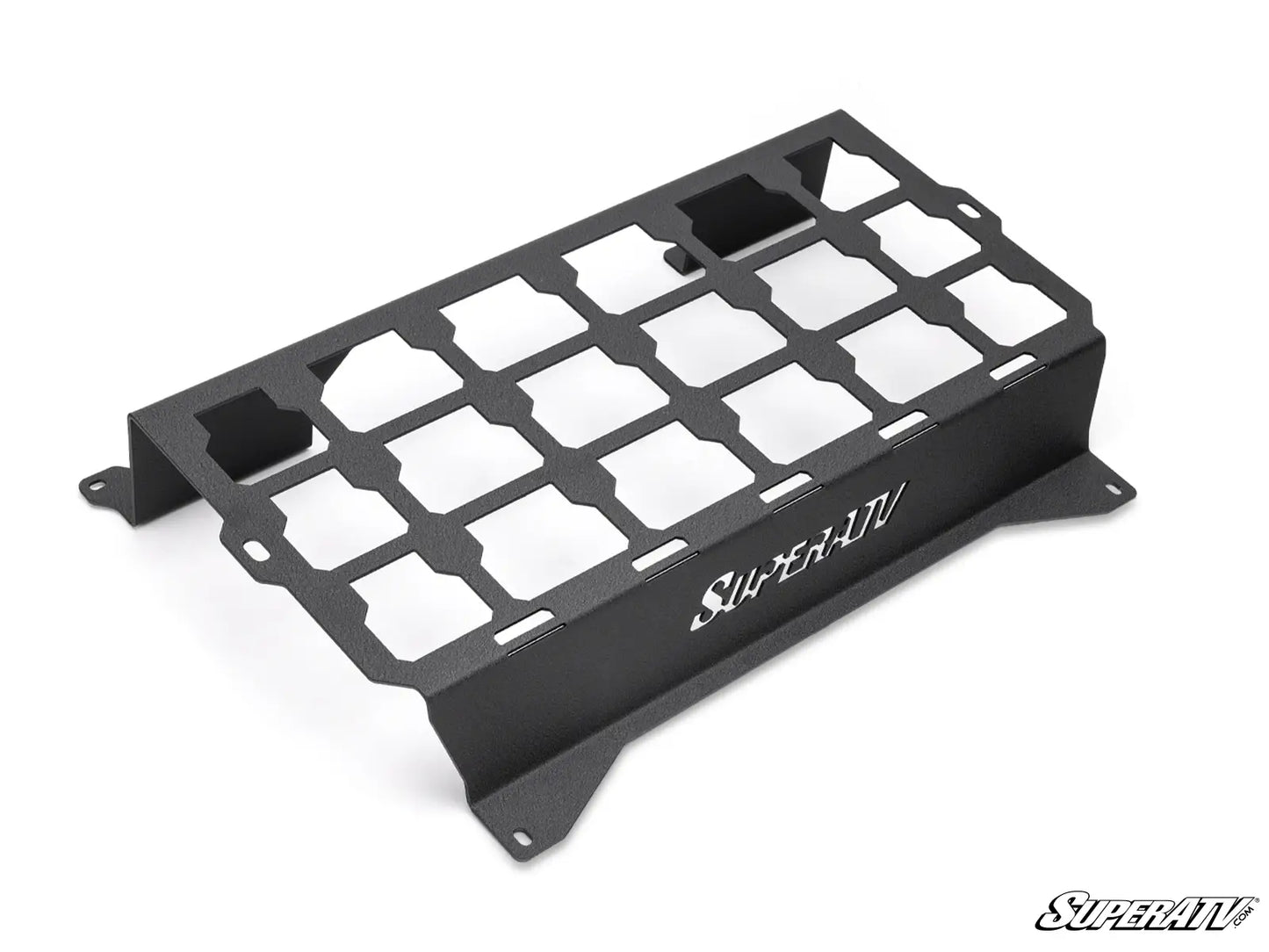 Black metal grid component with 'SuperATV' branding on a white background