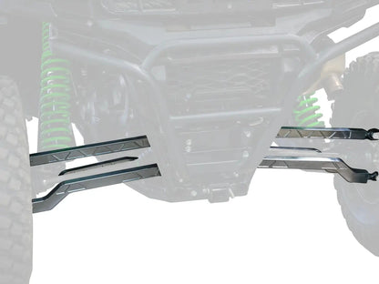SuperATV Kawasaki Teryx KRX 1000 High Clearance Billet Aluminum Radius Arms Rods installed Black & White