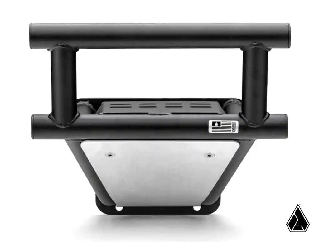 Black roof rack system on a white background