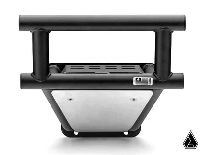 Black roof rack system on a white background