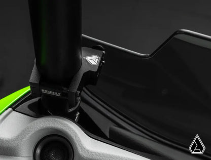 Close-up of a vehicle part with a dark background