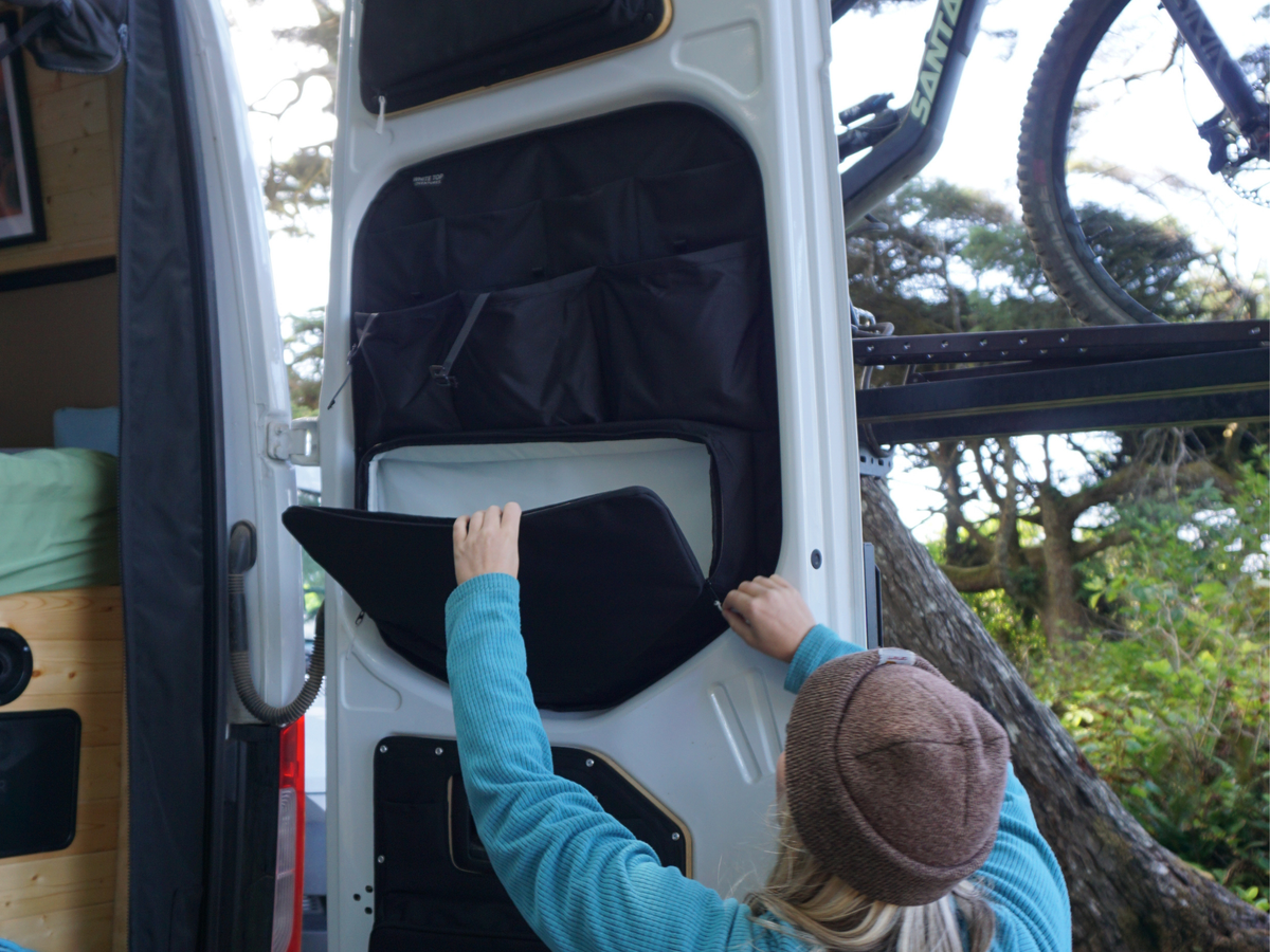 White Top Adventures Mercedes Sprinter Middle Rear Door Storage Panels (Pair)