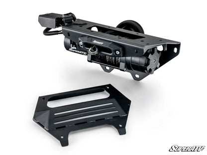 Black metal vehicle component with 'SuperATV' branding on a white background
