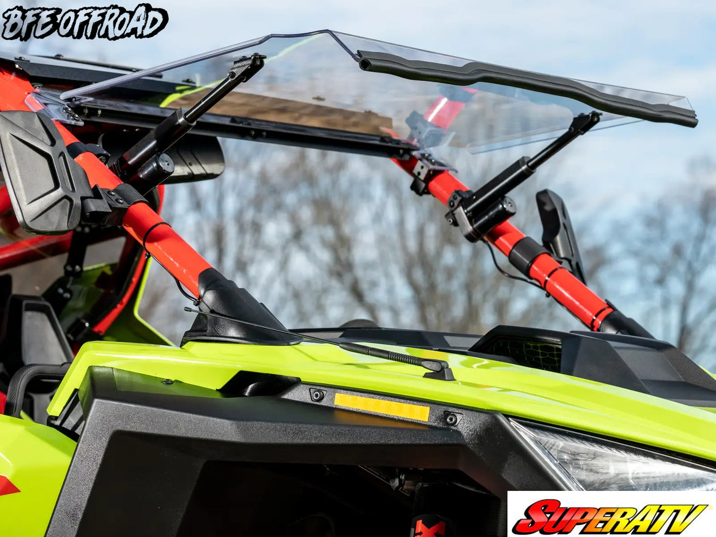 SuperATV MaxDrive Power Assist Flip Windshield POLARIS RZR PRO R 2022-2024 4-Seat 