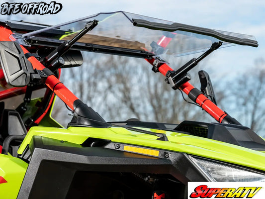 SuperATV MaxDrive Power Assist Flip Windshield POLARIS RZR PRO R 2022-2024 4-Seat 