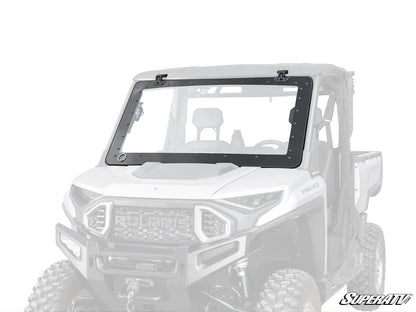UTV windshield with frame on a white background