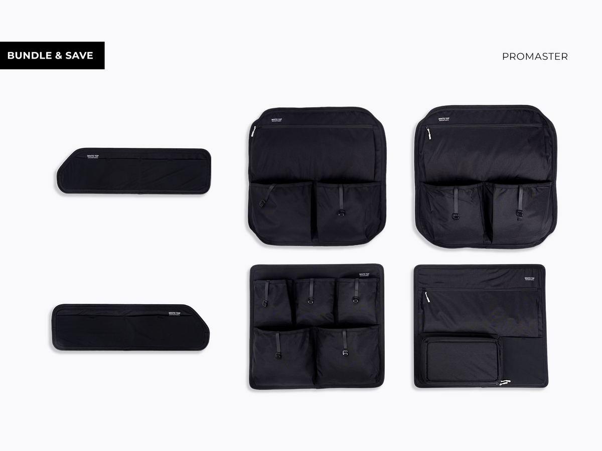 White Top Adventures Ram Promaster Rear Door Storage Panels Bundle (Upper, Middle & Lower)