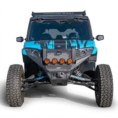 Blue and black off-road vehicle on a white background