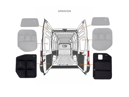 White Top Adventures Mercedes Sprinter 2019+ Lower Rear Door Storage Panels (Pair)