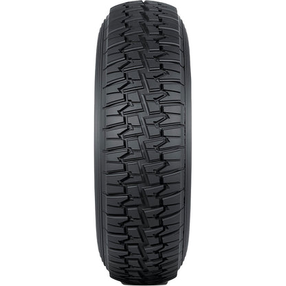 Tire with tread pattern on a white background