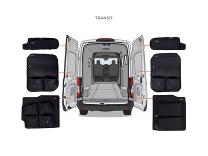 White Top Adventures Ford Transit High Roof 2015+ Rear Door Storage Panels Bundle (Upper, Middle & Lower)
