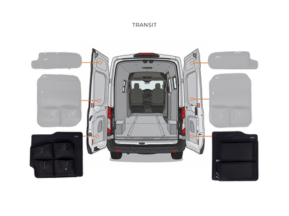 White Top Adventures Ford Transit 2015+ Lower Rear Door Storage Panels (Pair)