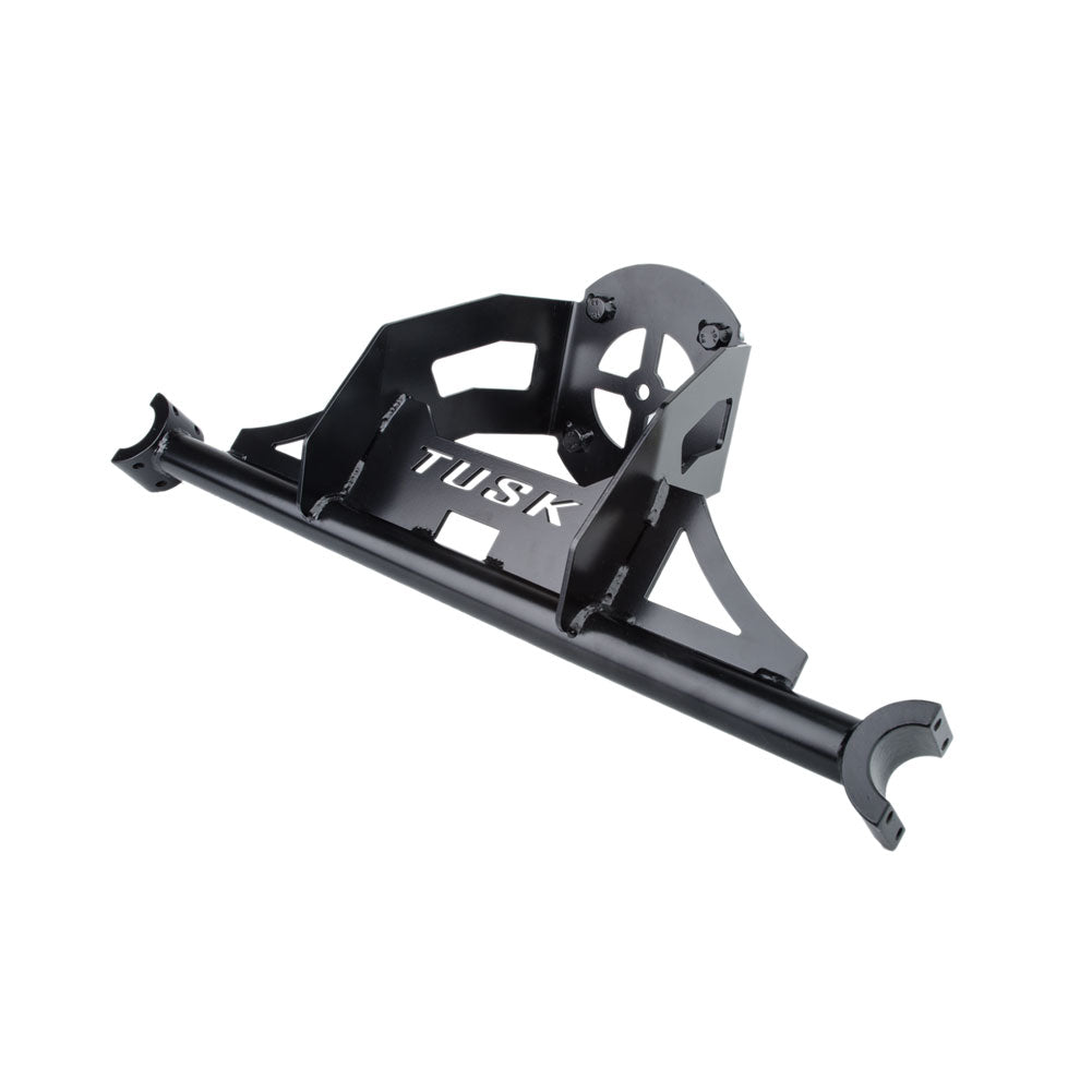 Black metal product with 'TUSK' branding on a white background