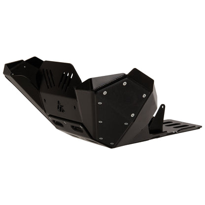 Black metal protective guard on a white background