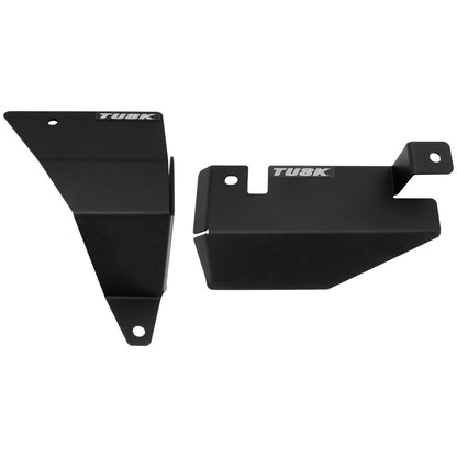 Two black metal brackets with 'Tusk' branding on a white background