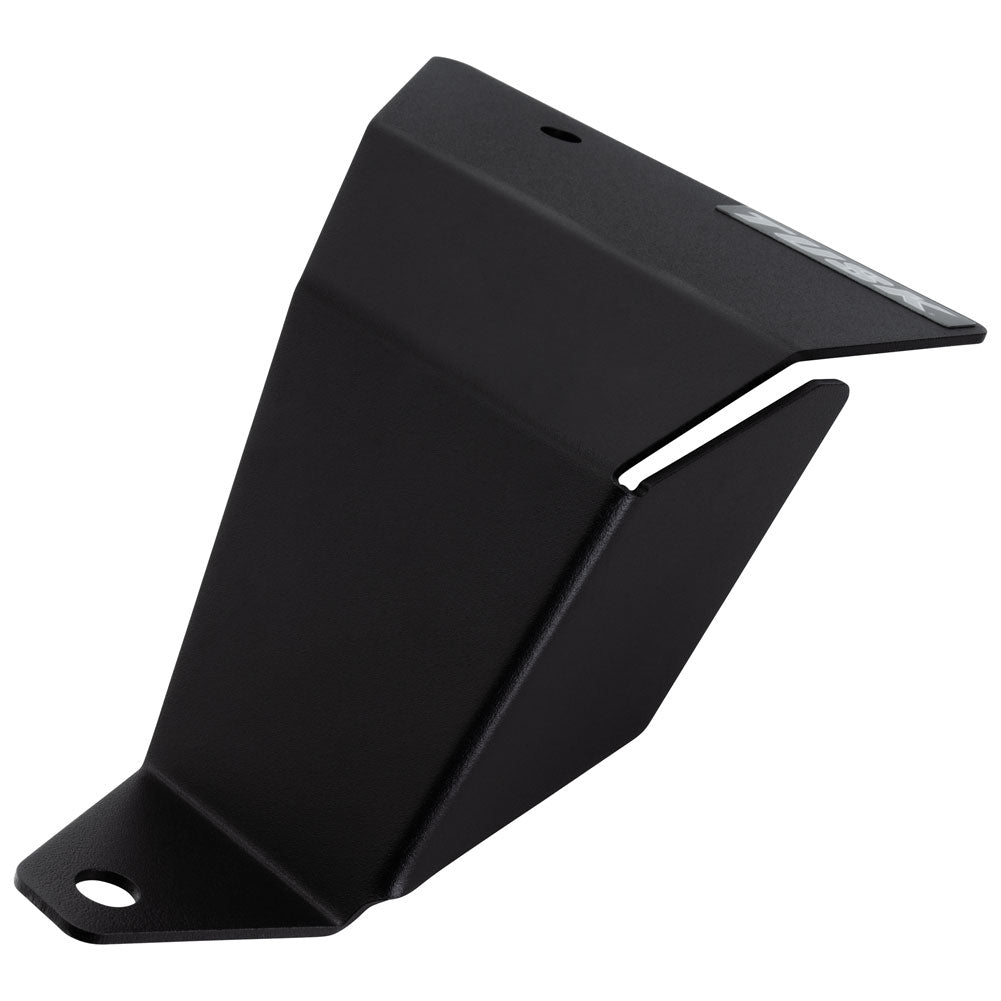 Black metal bracket on a white background