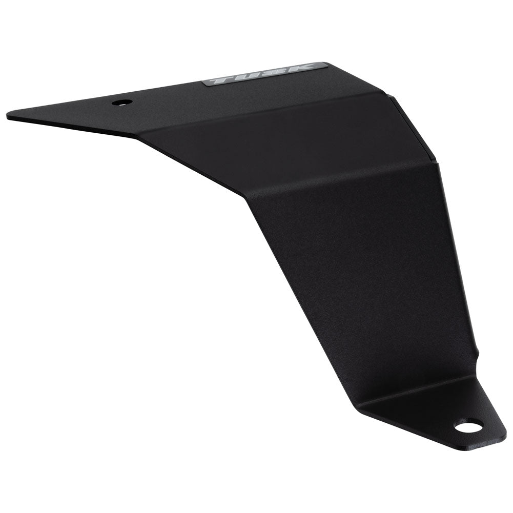Black metal bracket on a white background