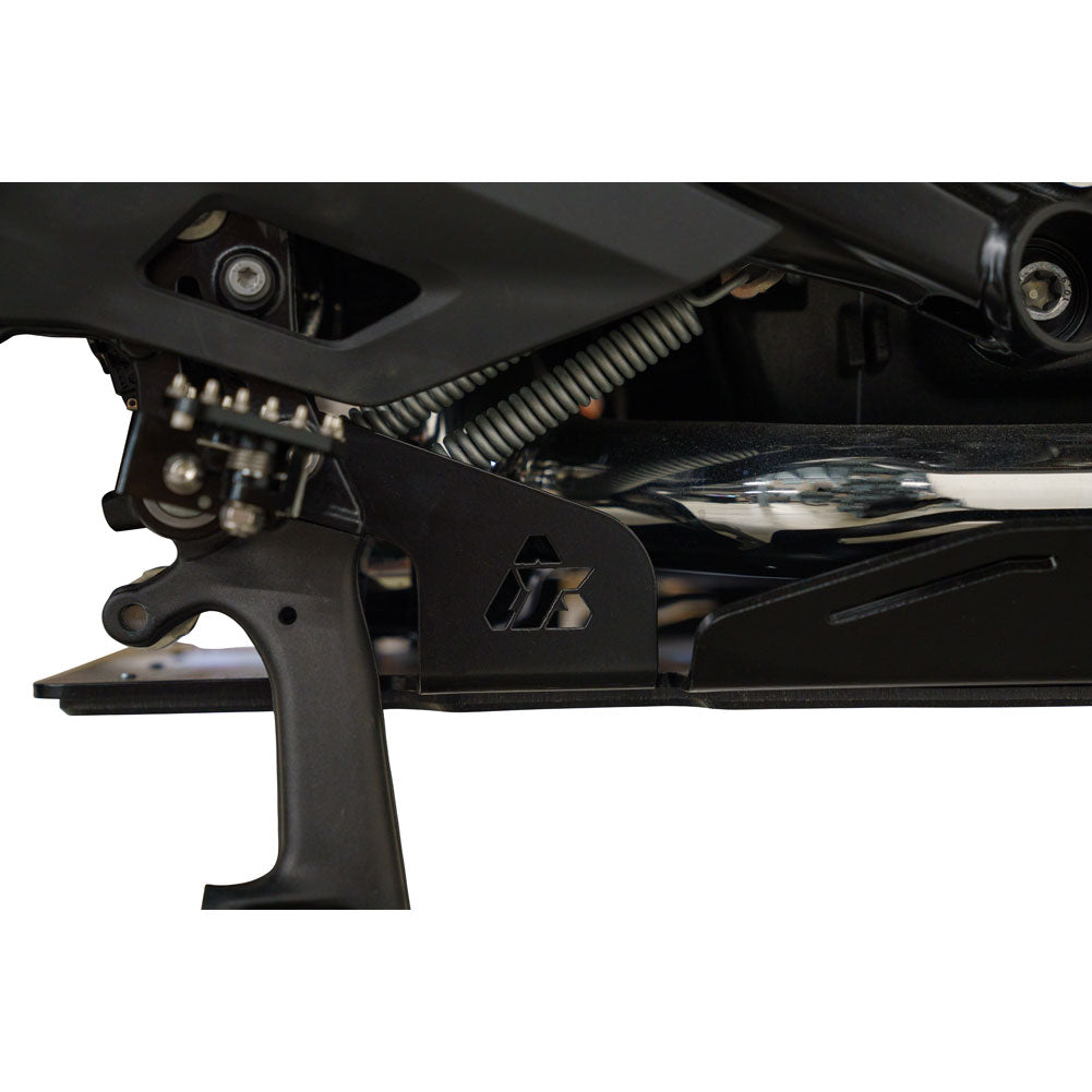 Tusk Quiet Glide Adventure Skid Plate Black FITS: BMW R1300GS R1300 GS 2024-2025 MOUNTED SIDE VIEW