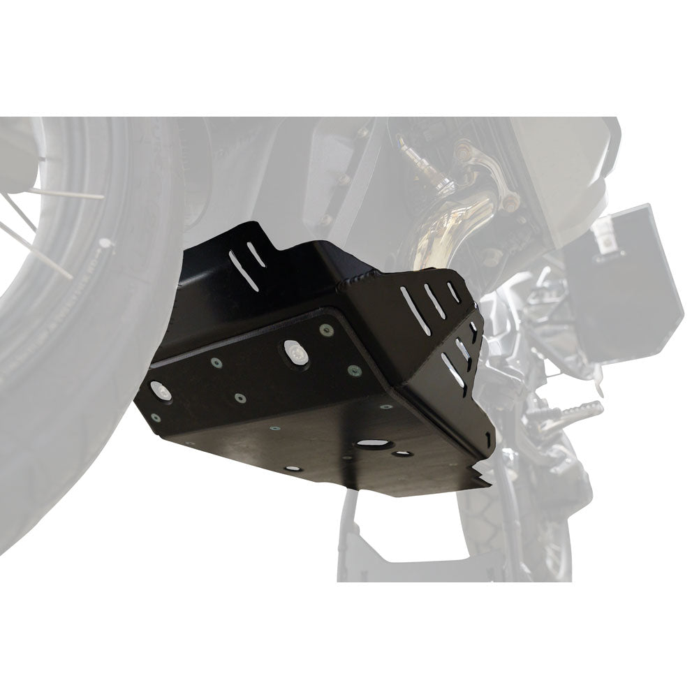 Tusk Quiet Glide Adventure Skid Plate Black FITS: BMW R1300GS R1300 GS 2024-2025 MOUNTED VIEW