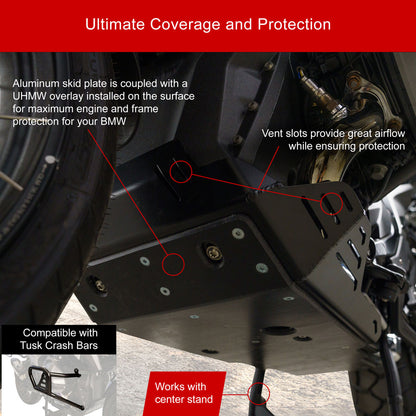 Tusk Quiet Glide Adventure Skid Plate Black FITS: BMW R1300GS R1300 GS 2024-2025 INFORMATION